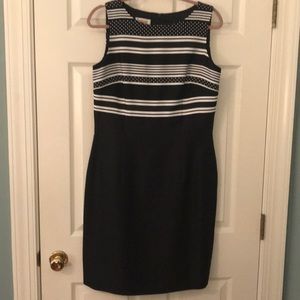 Talbots sleeveless black silk dress